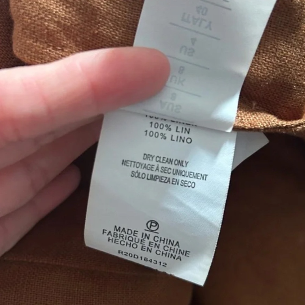 NICHOLAS Yasmine Linen Dress Brown Tobacco Maxi size 4 - Picture 8 of 10